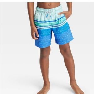 Boys' Striped Swim Shorts - Cat & Jack- Blue